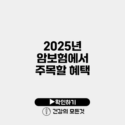 2025년 암보험에서 주목할 혜택