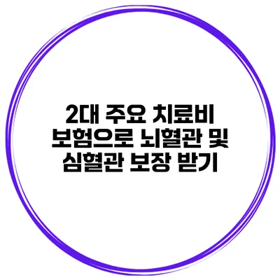 2대 주요 치료비 보험으로 뇌혈관 및 심혈관 보장 받기