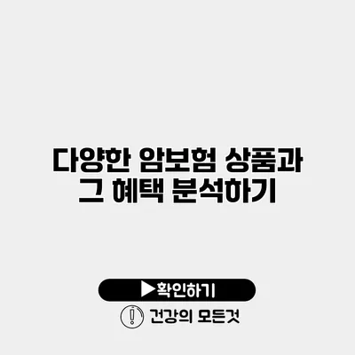 다양한 암보험 상품과 그 혜택 분석하기