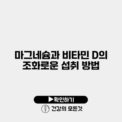 마그네슘과 비타민 D의 조화로운 섭취 방법