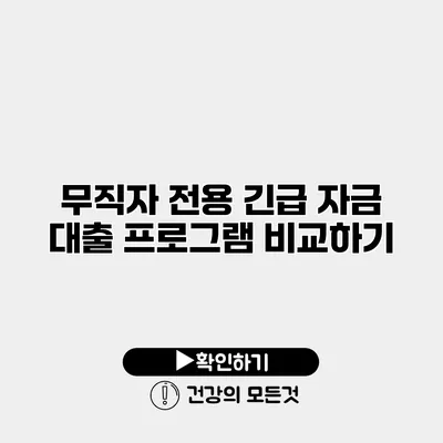 무직자 전용 긴급 자금 대출 프로그램 비교하기