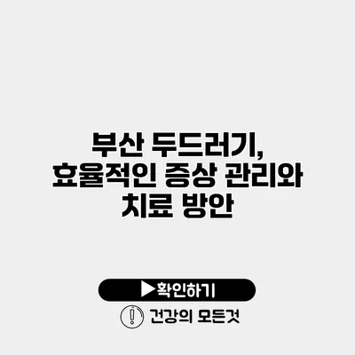 부산 두드러기, 효율적인 증상 관리와 치료 방안