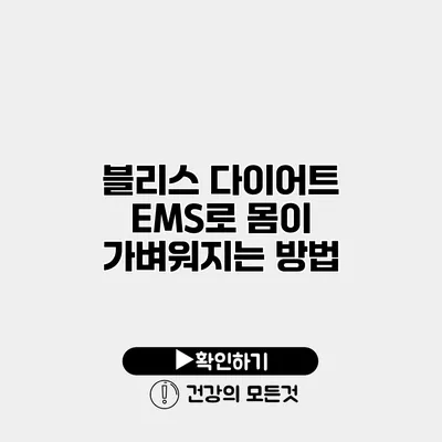 블리스 다이어트 EMS로 몸이 가벼워지는 방법
