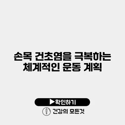 손목 건초염을 극복하는 체계적인 운동 계획