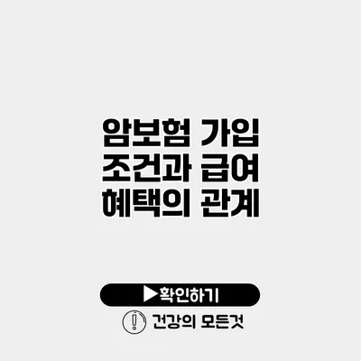 암보험 가입 조건과 급여 혜택의 관계