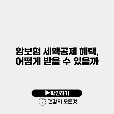 암보험 세액공제 혜택, 어떻게 받을 수 있을까?