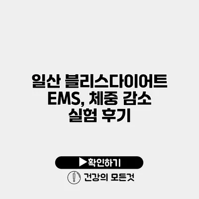 일산 블리스다이어트 EMS, 체중 감소 실험 후기