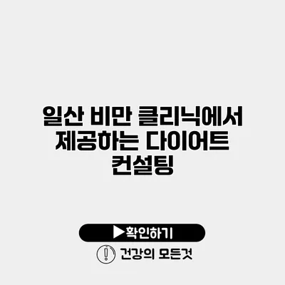 일산 비만 클리닉에서 제공하는 다이어트 컨설팅