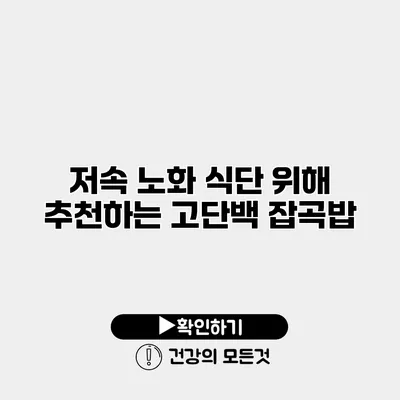 저속 노화 식단 위해 추천하는 고단백 잡곡밥