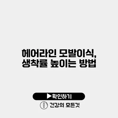 헤어라인 모발이식, 생착률 높이는 방법