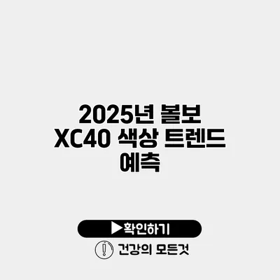 2025년 볼보 XC40 색상 트렌드 예측