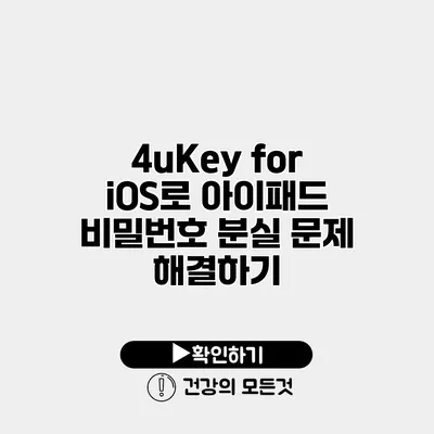 4uKey for iOS로 아이패드 비밀번호 분실 문제 해결하기