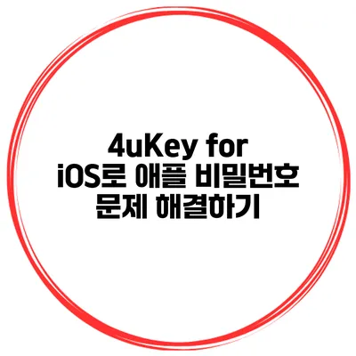 4uKey for iOS로 애플 비밀번호 문제 해결하기