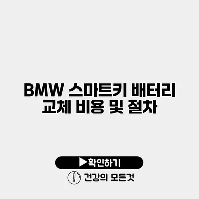 BMW 스마트키 배터리 교체 비용 및 절차