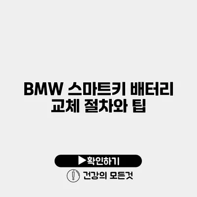 BMW 스마트키 배터리 교체 절차와 팁