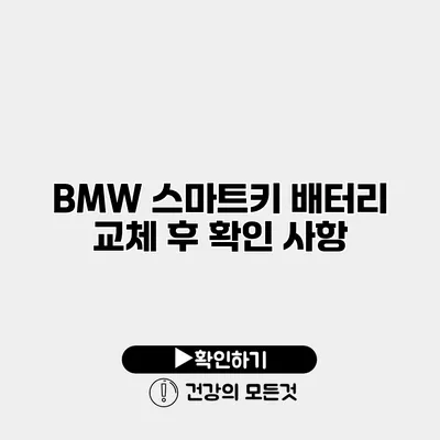 BMW 스마트키 배터리 교체 후 확인 사항