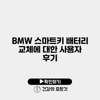 BMW 스마트키 배터리 교체에 대한 사용자 후기