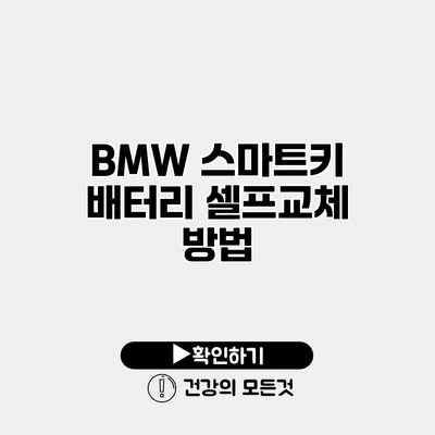 BMW 스마트키 배터리 셀프교체 방법