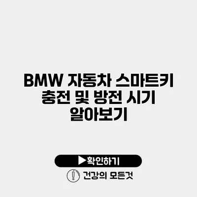 BMW 자동차 스마트키 충전 및 방전 시기 알아보기