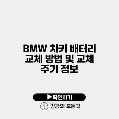 BMW 차키 배터리 교체 방법 및 교체 주기 정보