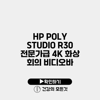 HP POLY STUDIO R30 전문가급 4K 화상 회의 비디오바