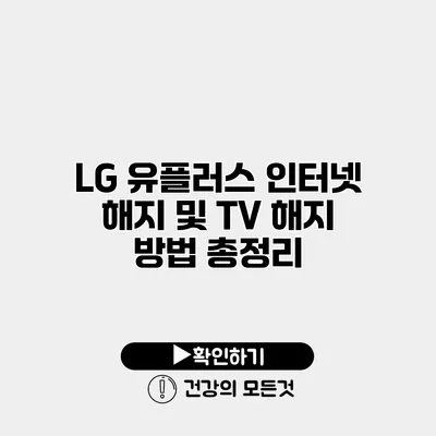 LG 유플러스 인터넷 해지 및 TV 해지 방법 총정리
