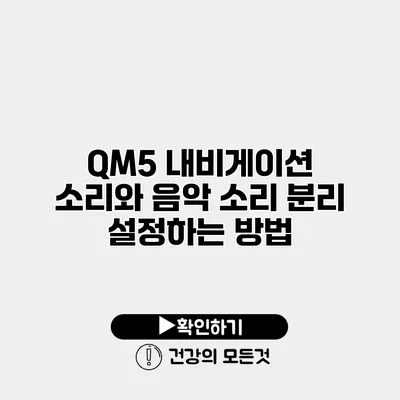 QM5 내비게이션 소리와 음악 소리 분리 설정하는 방법