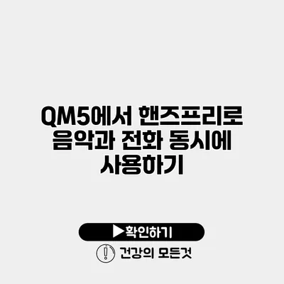 QM5에서 핸즈프리로 음악과 전화 동시에 사용하기