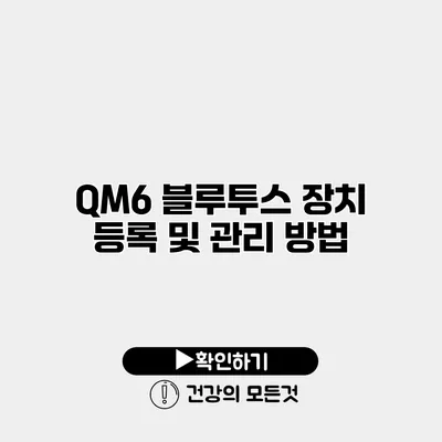 QM6 블루투스 장치 등록 및 관리 방법