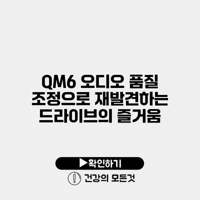 QM6 오디오 품질 조정으로 재발견하는 드라이브의 즐거움