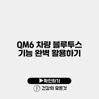 QM6 차량 블루투스 기능 완벽 활용하기