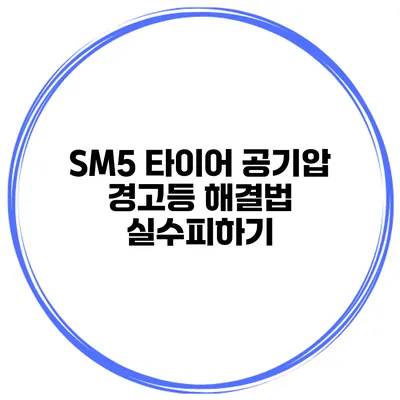 SM5 타이어 공기압 경고등 해결법 실수피하기
