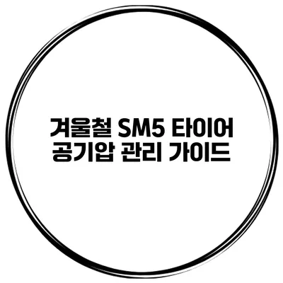 겨울철 SM5 타이어 공기압 관리 가이드