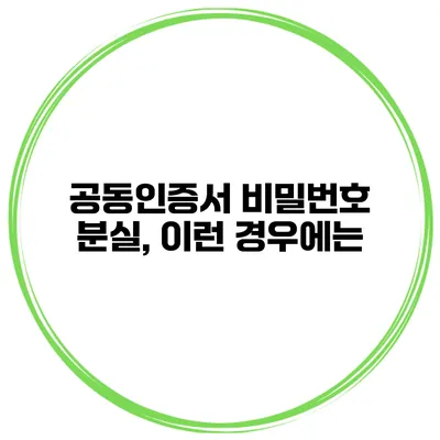 공동인증서 비밀번호 분실, 이런 경우에는?