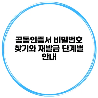 공동인증서 비밀번호 찾기와 재발급 단계별 안내
