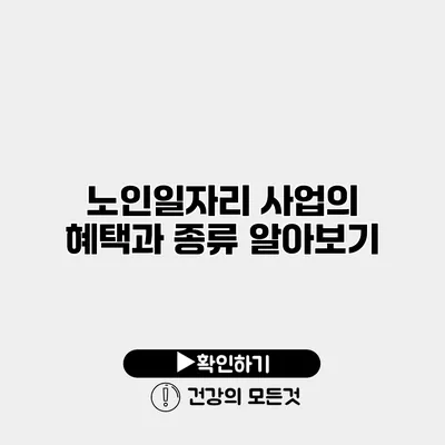 노인일자리 사업의 혜택과 종류 알아보기