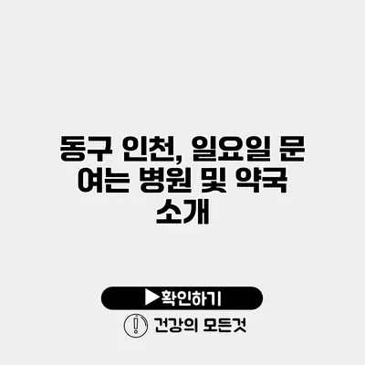 동구 인천, 일요일 문 여는 병원 및 약국 소개