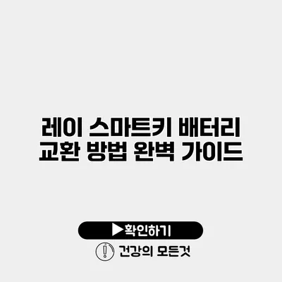 레이 스마트키 배터리 교환 방법 완벽 가이드