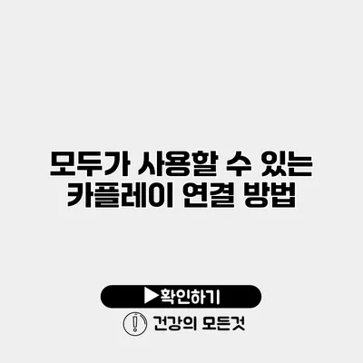 모두가 사용할 수 있는 카플레이 연결 방법