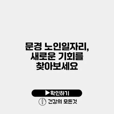 문경 노인일자리, 새로운 기회를 찾아보세요
