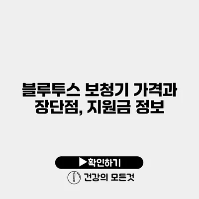 블루투스 보청기 가격과 장단점, 지원금 정보
