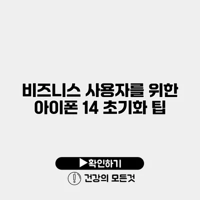 비즈니스 사용자를 위한 아이폰 14 초기화 팁