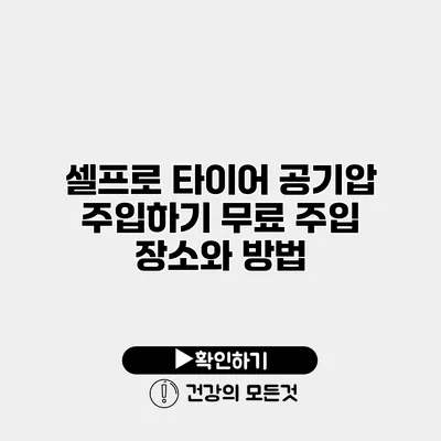 셀프로 타이어 공기압 주입하기 무료 주입 장소와 방법