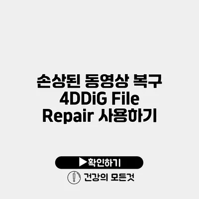 손상된 동영상 복구 4DDiG File Repair 사용하기
