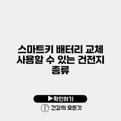 스마트키 배터리 교체 사용할 수 있는 건전지 종류