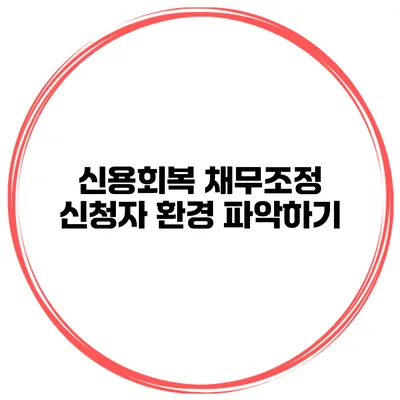 신용회복 채무조정 신청자 환경 파악하기