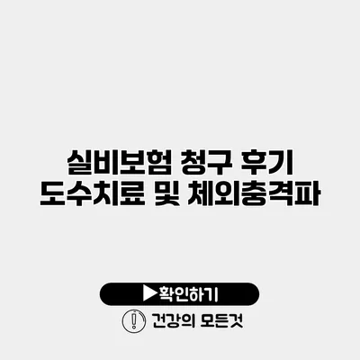 실비보험 청구 후기 도수치료 및 체외충격파