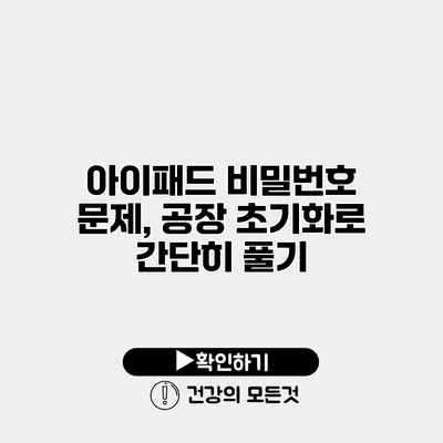 아이패드 비밀번호 문제, 공장 초기화로 간단히 풀기