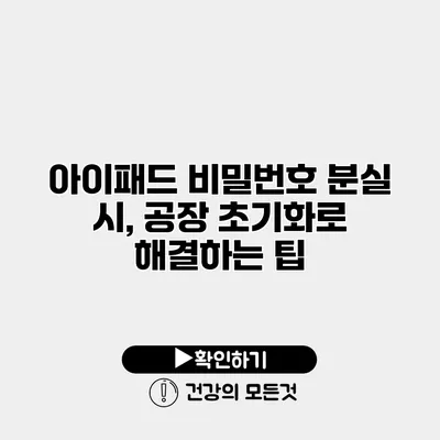 아이패드 비밀번호 분실 시, 공장 초기화로 해결하는 팁