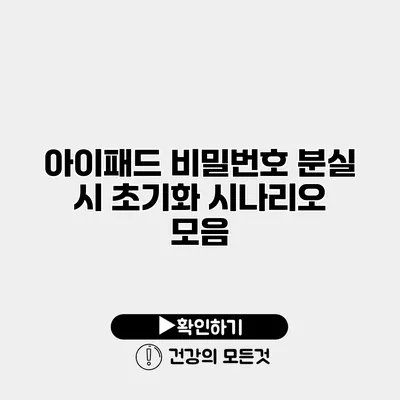 아이패드 비밀번호 분실 시 초기화 시나리오 모음